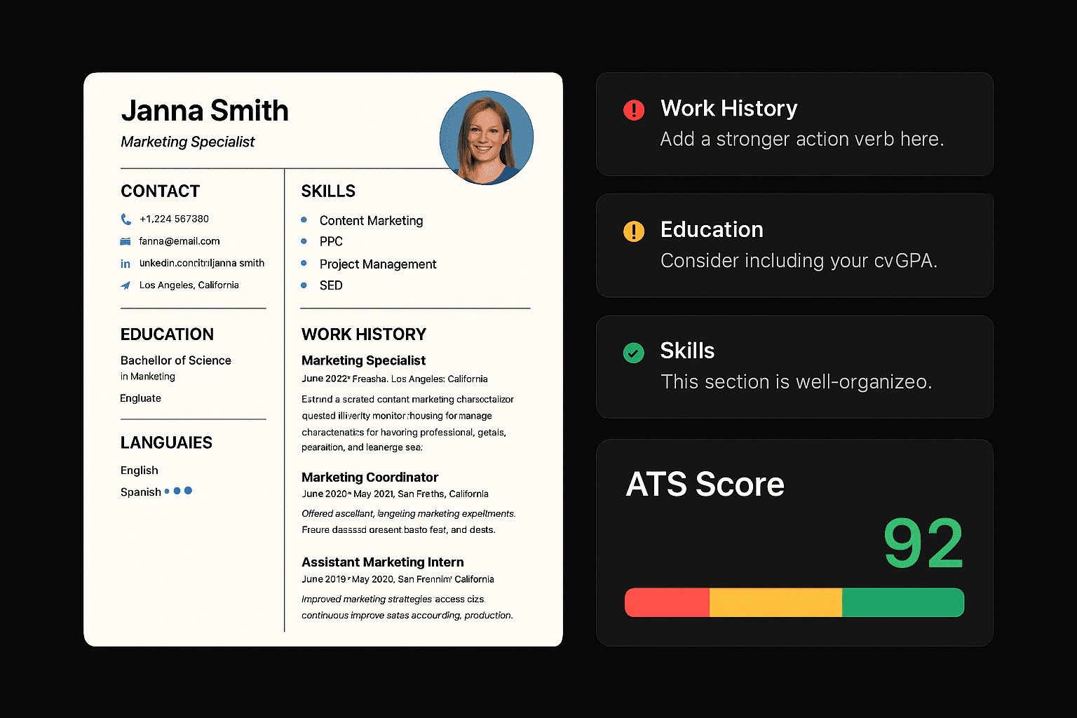 Resume preview back